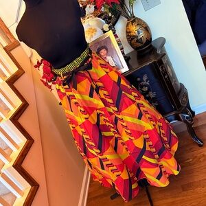 Vibrant Multicolor African Print Women's Skirt